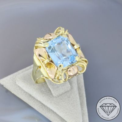 Wert 1790 € Bicolor Aquamarin Ring in 585er 14 K Gold - 106539