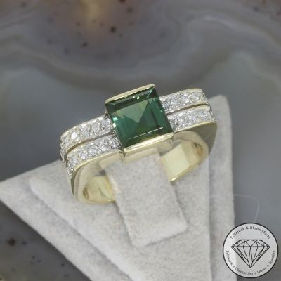 Wert 2800 € Brillant Turmalin Ring in 585er 14 K Gelbgold - 106564