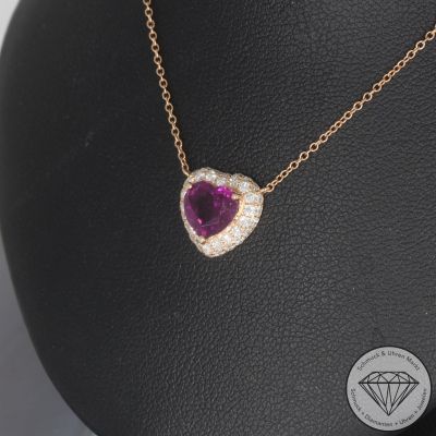 Wert 2650 € Brillant Turmalin Collier in 750er 18 K Rosegold - 107107