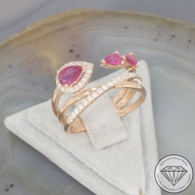 Wert 3790 € Brillant Rubin Ring in 750er 18 K Rosegold - 107518