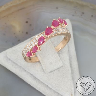 Wert 3850 € Brillant Rubin Ring in 750er 18 K Rosegold - 107527
