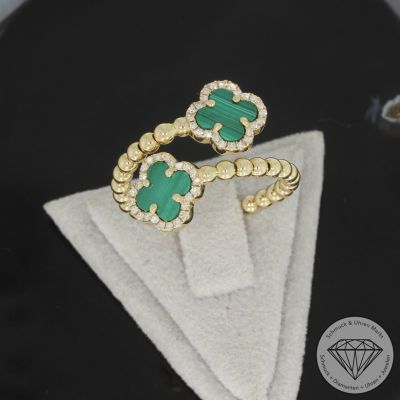 Wert 1990 € Brillant Malachit Ring in 585er 14 K Gelbgold - H1841