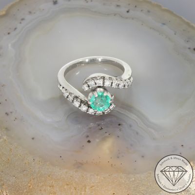 Wert 2390 € Diamant Smaragd Ring in 585er 14 K Weißgold - 106695
