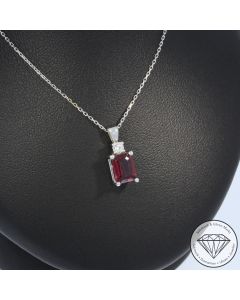 Sale! Wert 1250 &euro; Brillant Turmalin Anh&auml;nger & Kette in 585er 14 K Wei&szlig;gold - H1919