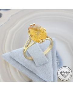Wert 2690 &euro; Brillant Citrin Ring in 585er 14 K Gelbgold - 103545