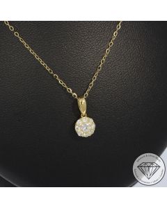 Wert 1250 &euro; Brillant Anh&auml;nger Kette in 750er 18 K Gelbgold - 103676
