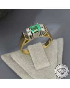 Wert 1990 &euro; Bicolor Brillant Smaragd Ring in 750er 18 K Gold - 103837