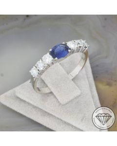 Wert 2490 &euro; Brillant Saphir Ring in 585er 14 K Wei&szlig;gold - 104834