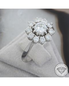 Wert 4990 &euro; Brillant Ring (ca. 1,13 carat) in 585er 14 K Wei&szlig;gold - 105145