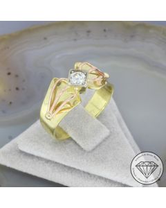 Wert 1790 &euro;  Bicolor Solit&auml;r Diamant Ring in 750er 18 K Gold - 105256