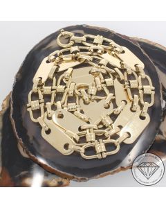 Wert 22500 &euro; Steigb&uuml;gel Pl&auml;ttchen Kette (122,4 Gramm) in 585er 14 K Gelbgold - 106083