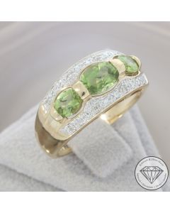 Wert 1190 &euro; Diamant Peridot Ring in 585er 14 K Gelbgold - 106160