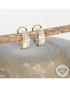 Wert 2590 &euro; Bicolor Brillant Creolen in 585er 14 K Gold - 106269