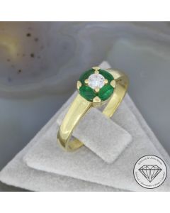 Wert 1590 &euro; Brillant Smaragd Ring in 750er 18 K Gelbgold - 106531