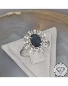 Wert 1650 &euro; Brillant Saphir Ring in 750er 18 K Wei&szlig;gold - 106534