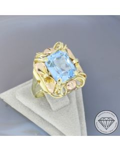 Wert 1790 &euro; Bicolor Aquamarin Ring in 585er 14 K Gold - 106539
