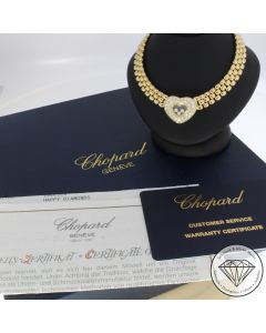 Wert 36450 &euro; CHOPARD Happy Diamonds Brillant Collier (1,44 carat) in 750er 18 K Gelbgold - 106544