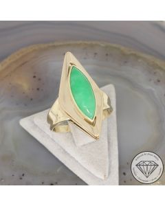 Wert 2690 &euro; Chrysopras Ring in 585er 14 K Gelbgold - 106570