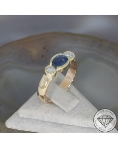 Wert 1890 &euro; Brillant Saphir Ring in 585er 14 K Gelbgold - 106582