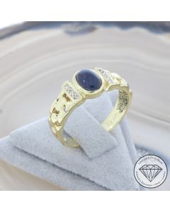 Wert 1190 &euro; Diamant Saphir Ring in 585er 14 K Gelbgold - 106595