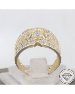 Wert 1690 &euro; Bicolor Diamant Ring Elefant in 585er 14 K Gold - 106765