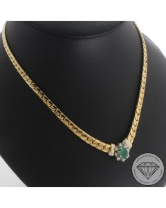 Wert 2550 &euro; Brillant Smaragd Collier in 585er 14 K Gelbgold - 106795