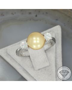 Wert 2590 &euro; Brillant Perl Ring in 750er 18 K Wei&szlig;gold - 107059