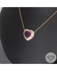 Wert 2650 &euro; Brillant Turmalin Collier in 750er 18 K Rosegold - 107107