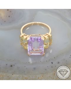 Wert 1590 &euro; Farbedelstein Ring in 750er 18 K Gelbgold - 107128