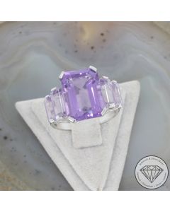 Wert 1690 &euro; Amethyst Ring in 750er 18 K Wei&szlig;gold - 107131