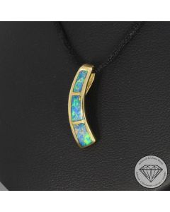 Wert 1090 &euro; Opal Anh&auml;nger in 585er 14 K Gelbgold - 107156