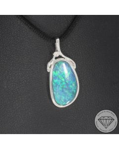 Wert 2090 &euro; Brillant Opal Anh&auml;nger in 585er 14 K Wei&szlig;gold - 107165