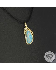 Wert 950 &euro; Brillant Opal Anh&auml;nger in 585er 14 K Gelbgold - 107166