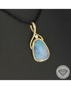 Wert 1300 &euro; Brillant Opal Anh&auml;nger in 585er 14 K Gelbgold - 107173