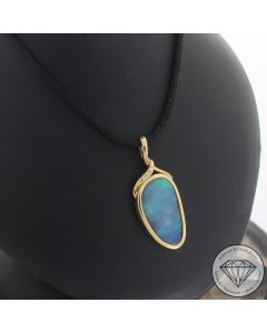 Wert 1650 &euro; Brillant Opal Anh&auml;nger in 585er 14 K Gelbgold - 107184