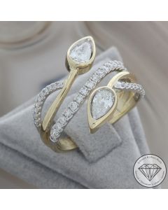 Wert 6590 &euro; Bicolor Brillant Diamant Ring in 585er 14 K Gelbgold & 950er Platin - 107217