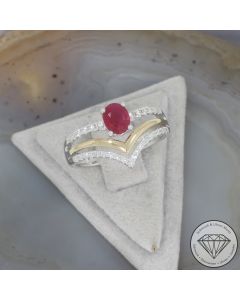 Wert 3290 &euro; Bicolor Brillant Diamant Rubin Ring in 585er 14 K Gold - 107220