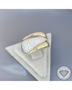Wert 4190 &euro; Tricolor Brillant Ring (0,75 carat) in 585er 14 K Gold - 107223