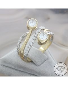 Wert 6590 &euro; Bicolor Brillant Diamant Ring in 585er 14 K Gelbgold & 950er Platin - 107230
