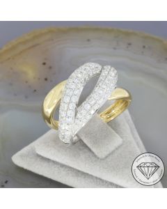 Wert 7050 &euro; Bicolor Brillant Ring (1,69 carat) in 585er 14 K Gold - 107232