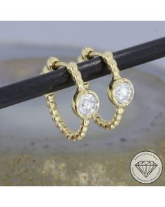 Wert 6090 &euro; Solit&auml;r Brillant Creolen in 585er 14 K Gelbgold - 107274