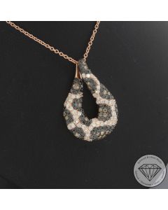 Wert 4250 &euro; Brillant Diamant Anh&auml;nger & Kette in 585er 14 K Ros&eacute;gold - 107285