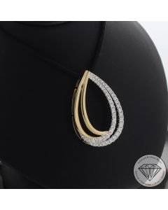 Wert 2790 &euro; Bicolor Brillant Diamant Anh&auml;nger in 585er 14 K Gelbgold Platin - 107317