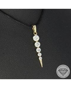 Wert 1390 &euro; Brillant Anh&auml;nger (0,47 carat) in 585er 14 K Gelbgold - 107323