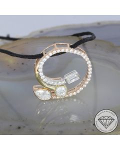 Wert 3750 &euro; Tricolor Brillant Diamant Anh&auml;nger in 585er 14 K Gold - 107326