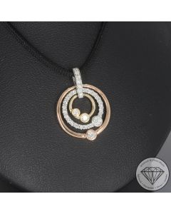 Wert 2350 &euro; Tricolor Brillant Diamant Anh&auml;nger in 585er 14 K Gold - 107327