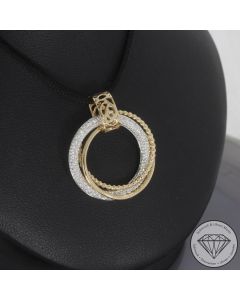 Wert 3290 &euro; Bicolor Brillant Anh&auml;nger (0,40 carat) in 585er 14 K Gold - 107329