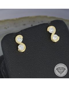 Wert 1190 &euro; Brillant Ohrringe (0,36 carat) in 585er 14 K Gelbgold - 107357