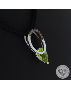 Wert 750 &euro; Brillant Peridot Anh&auml;nger in 585er 14 K Wei&szlig;gold - 107367