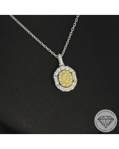Wert 4190 &euro; Bicolor Brillant Diamant Anh&auml;nger Kette in 750er 18 K Gold - 107378